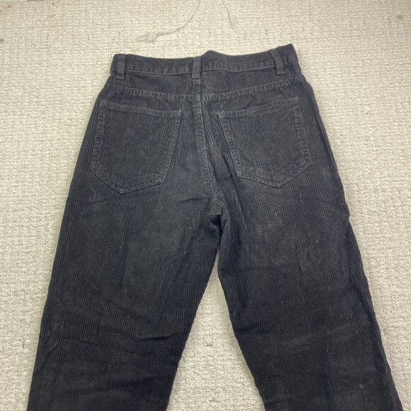 Y2K Refuge Denim Mom Black Corduroy Pants Women Sz XS Skater Punk Goth Baggy - Picture 8 of 9